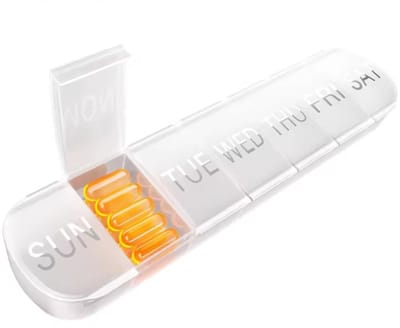 Actie4you® - Pillendoosje XXL - Pillendoos - Medicijn Doosje - Vitamine Doos - Zondag t/m Zaterdag - 7 dagen - 1 Week – Transparant
