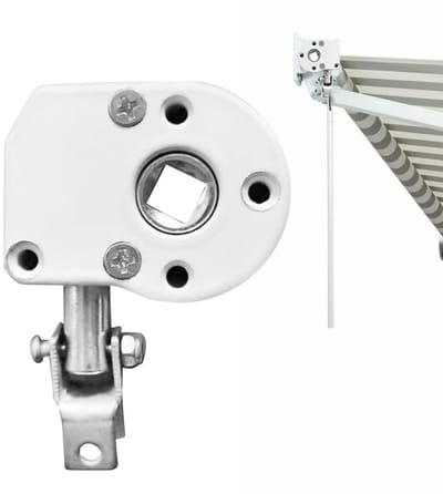 Dailygoods- Slagtransmissie handmatig zwengelmechanisme - Luifels - Scharnierarm - Voortenttransmissie - Universele luifellier - Wit, robuust en duurzaam - Luifelmechanisme