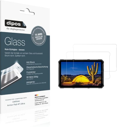 dipos – 2x Pantserfolie geschikt voor Ulefone Armor Pad 4T Ultra | 9H Screenprotector