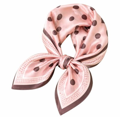 Polkadot Bandana - Roze / Bruin | Stippen/Dots Sjaaltje | 60 x 60 cm | Polyester | Fashion Favorite