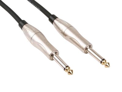 HQ-Power Patchkabel, 2 x jack 6.35 mm mannelijk, mono, 2 m, perfect voor geluidsoverdracht