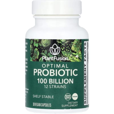 PlantFusion, Probiotique Optimal, 100 milliards d'UFC, 30 gélules végétales