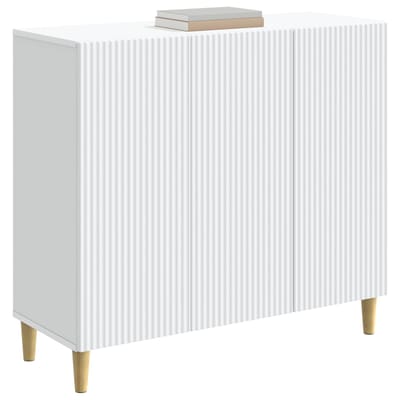vidaXL - Dressoir - Wit - 89 - x - 34,5 - x - 80 - cm - Bewerkt - hout