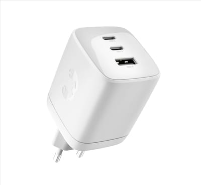 Fresh ’n Rebel Oplader iPhone & Samsung – 100W Adapter 2x USB-C & USB-A (3 poorten) – Krachtige Snellader iPhone & Samsung – Ice Grey