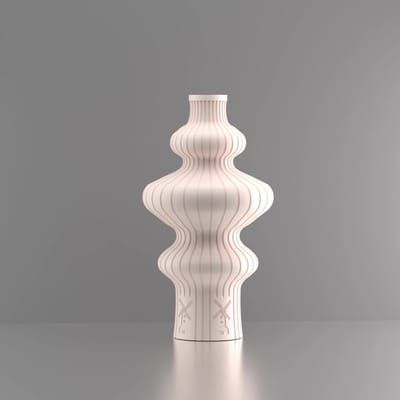 3d-gezellig Fontein met molen - Vaas - Beige - Maat 25 cm - Kunststof - Modern - Bloemenvaas -100% gerecycled PLA (bioplastic)
