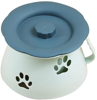 Kamerpot met Deksel - Urinoir Potje - Thuisgebruik Ouderen - Antislip Handvat - Verdikt Ontwerp - Blauw
