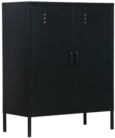 MaximaVida metalen lockerkast Finn 80 x 40 x 102 cm zwart - 2 schappen