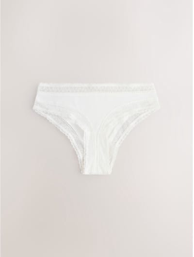 Next - Dames - Ultimate Comfort Premium Braziliaanse slip met kant en modal - Crème