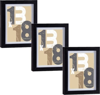 Arte R Fotolijst voor een foto van 13 x 18 cm/15 x 20 cm - 3x stuks - zwart - hout - passe partout