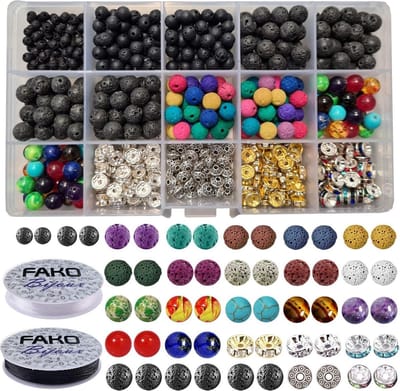Fako Bijoux® - DIY Lavasteen Kralen Set - Maansteen Kralen - Sieraden Maken Kit - Zelf Sieraden Maken - Set - 600 Stuks