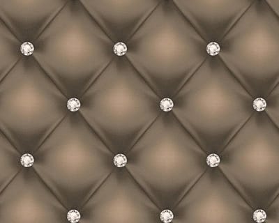 GECAPITONNEERD BEHANG met edelstenen - Bruin Creme Metallic - AS Creation Hermitage 10