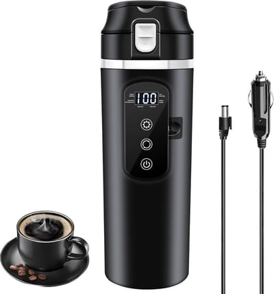 ApexArte® Waterkoker 12v voor Auto - Heetwaterdispenser Klein - Zwart