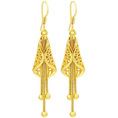 Niet Vervagen 18 k Gouden Sieraden Drop Earring Voor Vrouwen Eringes Bizuteria Argent Bijoux Joyas Bijoux Femme Orecchini Granaat Sieraden yellow