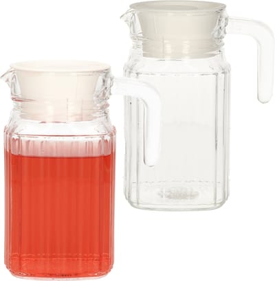 Glazen water karaf met handvat - 2x - 0,5 Liter - schenkkan