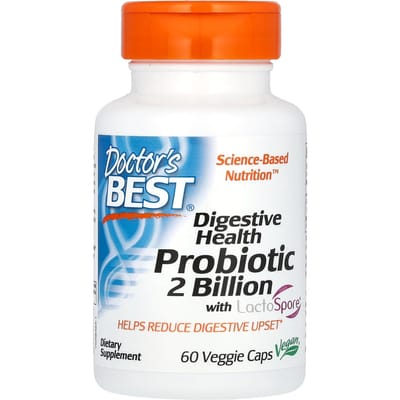 Doctor's Best, Spijsverteringsgezondheid, Probioticum 2 Miljard, Bevat LactoSpore, 60 Plantaardige Capsules