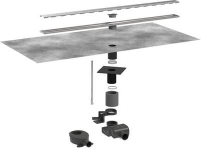 Hansgrohe RainDrain Allround - Douchegoot 90 cm, met rooster, geborsteld roestvrij staal 56188800