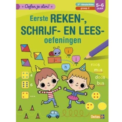 Deltas Oefen je slim! Eerste reken-, schrijf- en leesoefeningen (5-6j Educatieve boeken (spelletjes en raadsels)