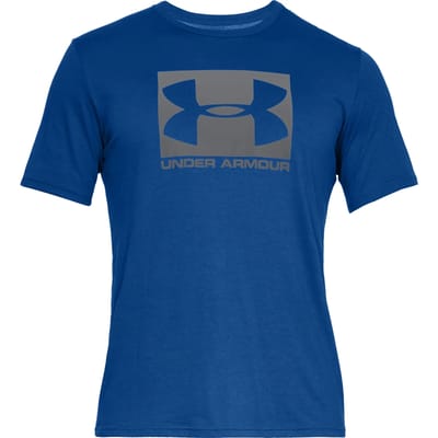 Under Armour UA BOXED SPORTSTYLE SS Heren Sportshirt - Blauw - Maat S