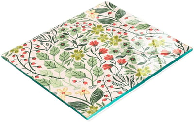 Keukenplank van gehard glas met decoratieve afbeeldingen van zomerplanten, 60x52 cm
