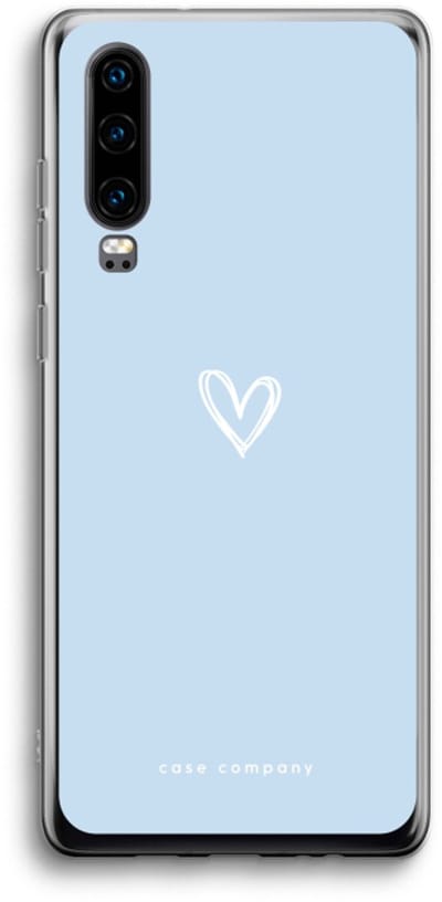Case Company® - Hoesje geschikt voor Huawei P30 hoesje - Klein Hart Blauw - Soft Cover Telefoonhoesje - Bescherming aan alle Kanten en Schermrand