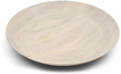 Riviera Maison Serveerschaal rond Naturel - Bangli Schaal, Decoratieschaal - Hout - (ØxH) 50.5x7