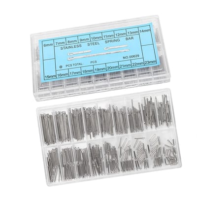 Dailygoods- Horloge Reparatie Kit - Horlogespelden 18 Maten - Roestvrijstalen Veerstangen - Opbergdoos - Professionele Accessoires - Horlogepinnen