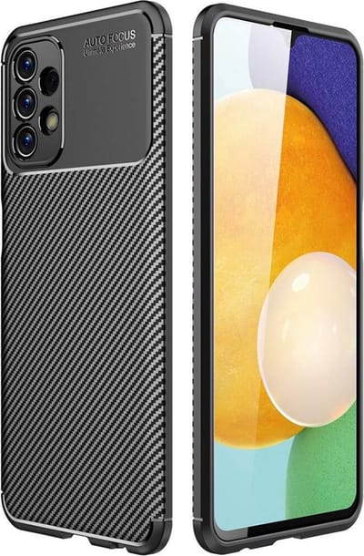 Techsuit Carbon Fiber Silicone Back Cover Hoesje geschikt voor Samsung Galaxy A13 - Zwart