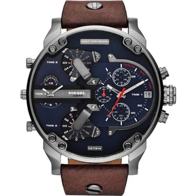 Diesel DZ7314 Mr Daddy Dual Time Chronograaf Navy Blauw Wijzerplaat Herenhorloge