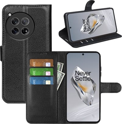 MobyDefend Hoesje - Geschikt voor OnePlus 12 - Kunstleren Wallet Book Case (Sluiting Voorkant) - Zwart