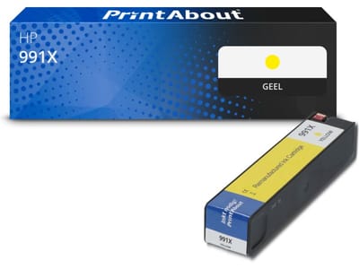 PrintAbout huismerk Inktcartridge 991X (M0J98AE) Geel Hoge capaciteit Geschikt voor HP