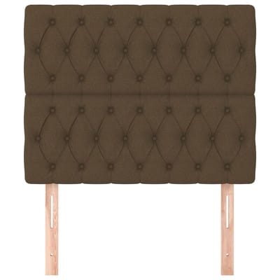 vidaXL - Hoofdbord - donkerbruin - 90x7x118/128 - cm - stof