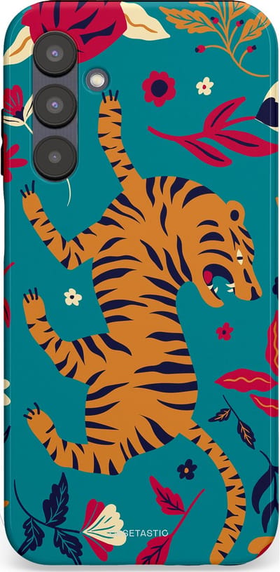 Casetastic Hoesje Geschikt voor Samsung A25 - Stijlvolle Beschermende Duo-layer Case - Gouden brul