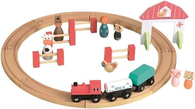 Egmont Toys Treinbaan hout met trein en figuurtjes 45x45 cm
