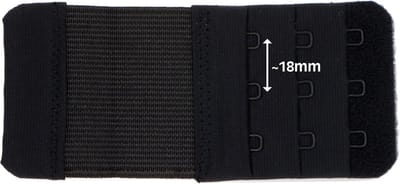 BH verlengstuk 3 haakjes 45mm zwart - bh verlenger