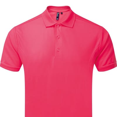 Premier Heren Coolchecker Poloshirt (Heet Roze)