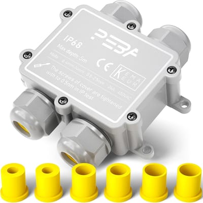 Waterdichte Aansluitdoos - Kabelverdeler Verdeeldoos - Buiten Elektra - IP68 Bescherming - 4-14 mm Kabel - Grijs
