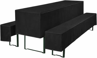 Biertafelhoezenset - Feesttafelhoezen - Feestelijke Decoratie - 3-delige Set - 50 cm Tafel - Zwart