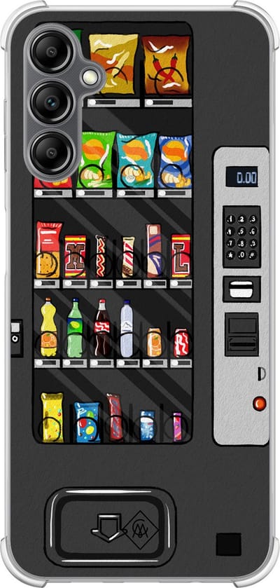 Casimoda® hoesje - Geschikt voor Samsung Galaxy A14 5G - Snoepautomaat - Shockproof case - Extra sterk - TPU/polycarbonaat - Zwart, Transparant