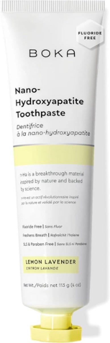 Boka Fluoridevrije Tandpasta – Nano Hydroxyapatite Tandpasta voor Gevoelige Tanden – Natuurlijke Mondverzorging Volwassenen – Lemon Lavender Smaak – 113g