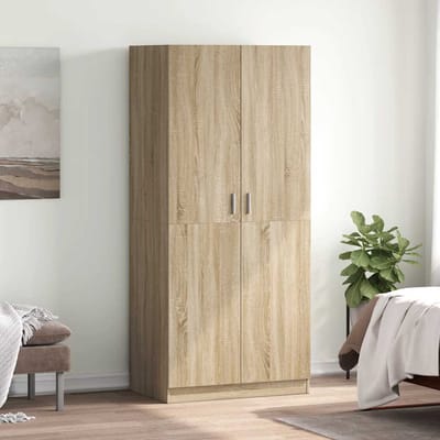 vidaXL - Kledingkast - 80x52x180 - cm - bewerkt - hout - sonoma - eikenkleurig