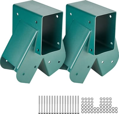 A-Frame Schommelset Beugels, Robuust Koolstofstaal Set met Bevestigingsmateriaal, Bouwpakket voor 101,6 X 101,6 Mm Poten En 101,6 X 152,4 Mm Balken, Groen, 2 Stuks