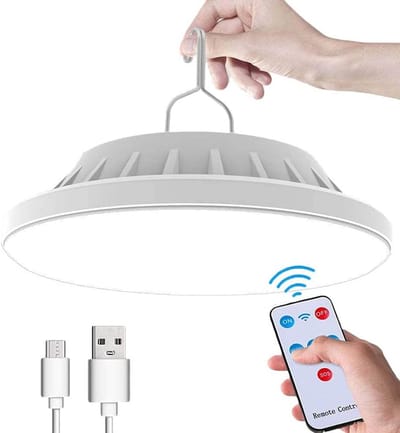 SnelShoppen - LED Campinglamp Solar USB Oplaadbaar met Afstandsbediening 5 Modus Hanglamp IPX7 Waterdicht Powerbank voor Camping Hiking Noodverlichtin