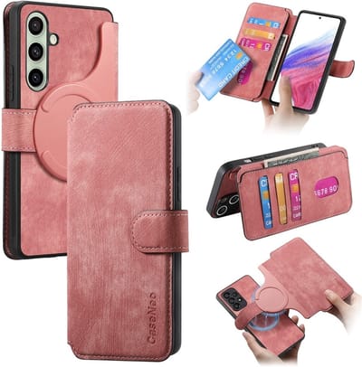 CaseNeo Hoesje - Geschikt voor Samsung Galaxy A56 Hoesje - CaseNeo 2-in-1 Book Case & Back Cover - Roze