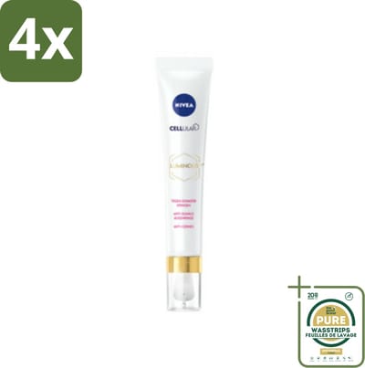 NIVEA - Oogcrème - CELLular LUMINOUS630 - Tegen donkere kringen, wallen & rimpels - Voor alle huidtypen - Met Hyaluronzuur & Cafeïne - 15 ml - Voordeelverpakking - 4 stuks - Donkere kringen - Wallen