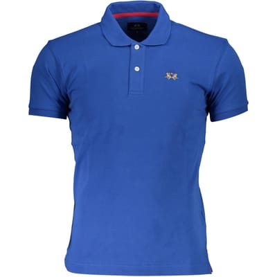 La Martina Blauwe Katoenen Poloshirt