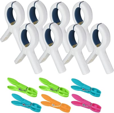 Set van 14 Grote Winddichte Wasknijpers, Ideaal voor Strandhanddoeken, Camping en Wasrekken