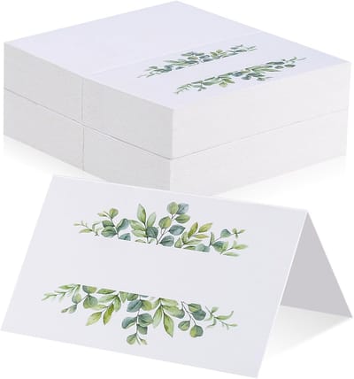 106 Stuks Tafelnaamkaarten met Gouden Folierand, Huwelijksnaamkaarten, Blanco Tentkaarten, Seating Cards voor Bruiloften, Banketten, Evenementen, Dinerfeesten