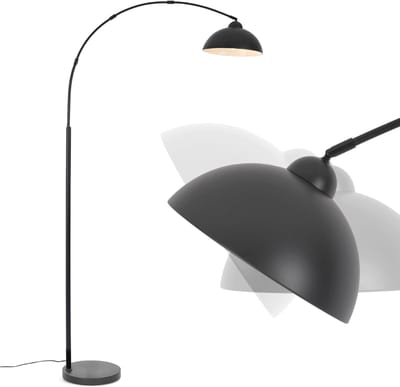 AHD® Booglamp - Vloerlamp - Lampenkap - Booglampen Dimbaar - Booglampen Staand Vloerlamp - Zwart - 30cm x 30cm x 204cm