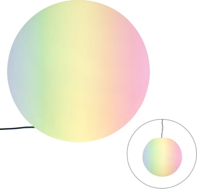 QAZQA nura - Moderne Dimbare LED Smart Vloerlamp | Staande Lamp bol incl. wifi met Dimmer - 1 lichts - H 74.7 cm - Wit - Buitenverlichting