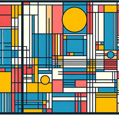 Doodle mondriaan schilderij | Abstracte abstractie: Mondriaan inspireert tot moderne interpretatie van kunst | Kunst - 40x40 centimeter op Canvas | Foto op Canvas